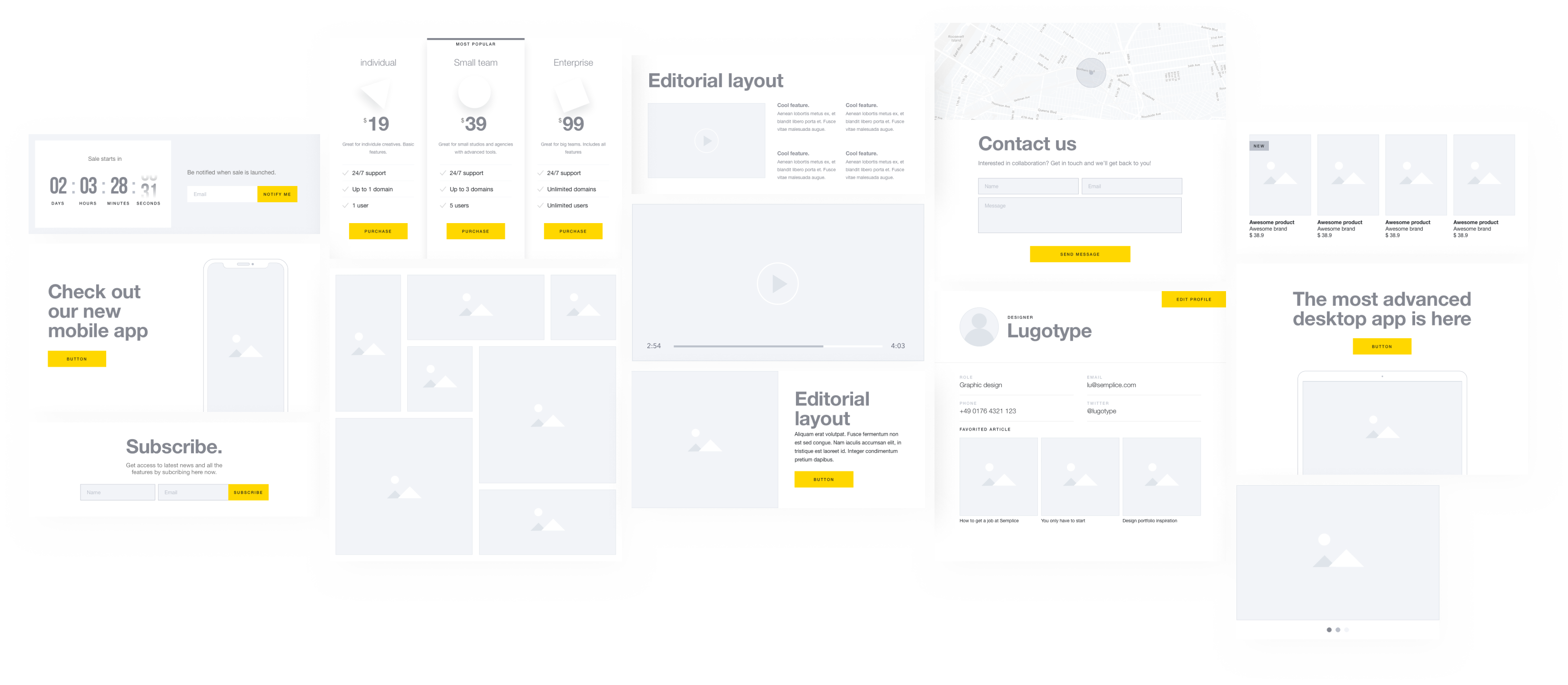 Get the best Sketch wireframe kit resources Free and Premium